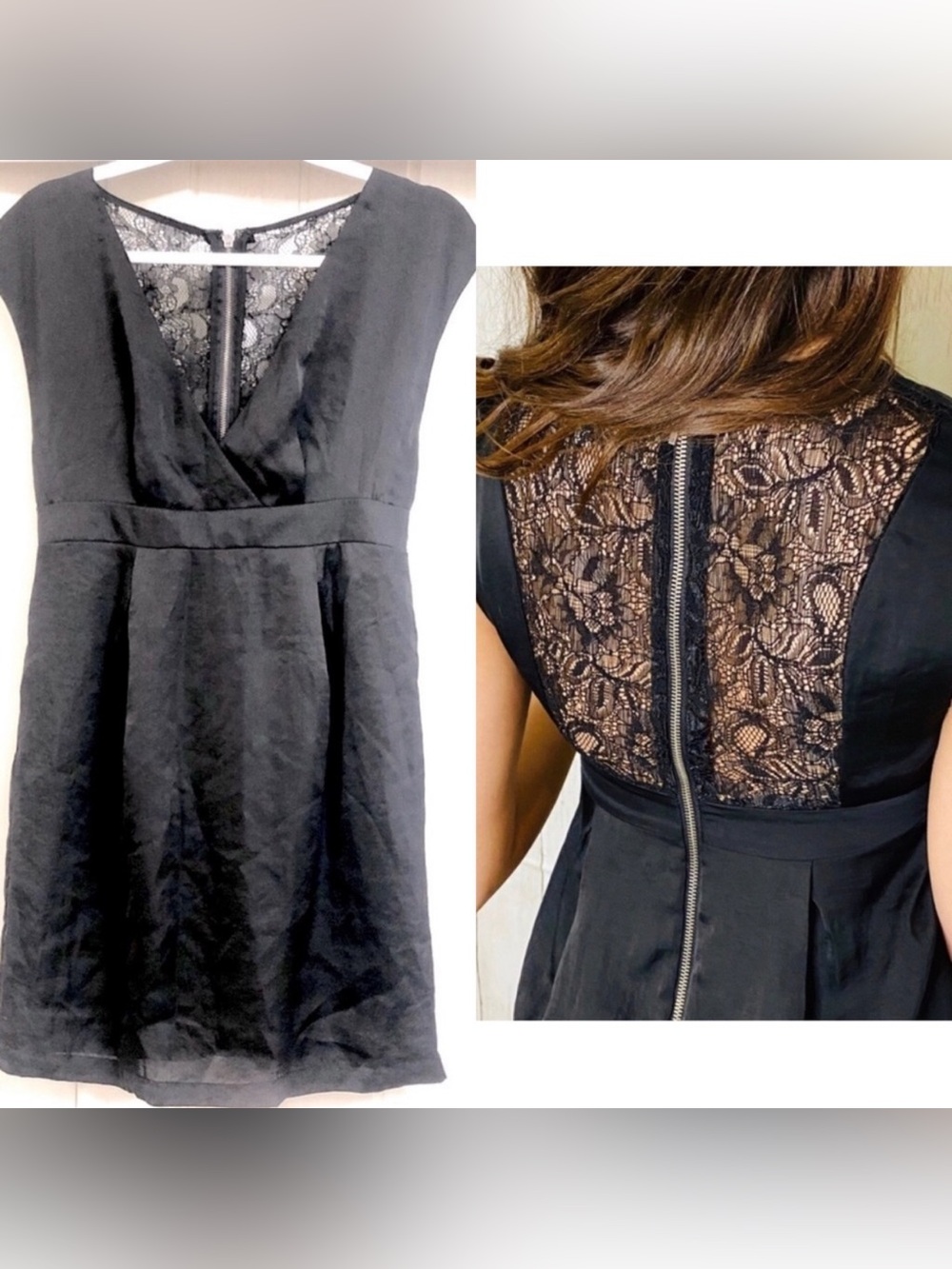 BCBGENERATION Black Lace zip-up mini dress